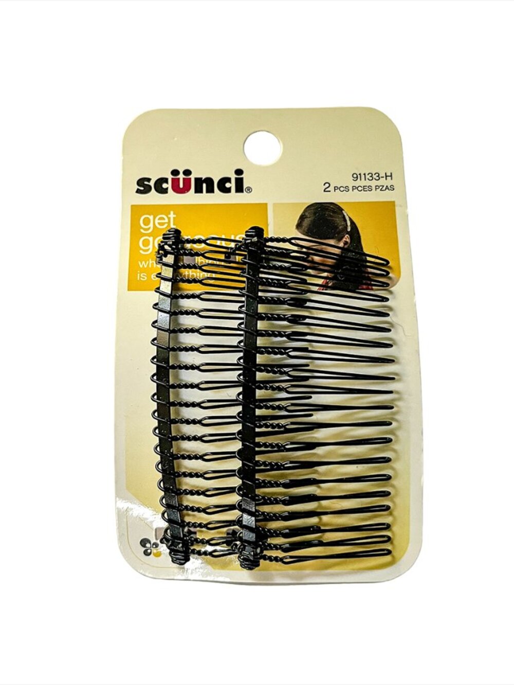VINTAGE 2010s Scünci Metal Wire Hair Combs - Set of 2